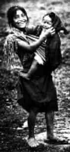Indigenous girl with baby