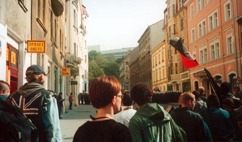 Riot line in Prague