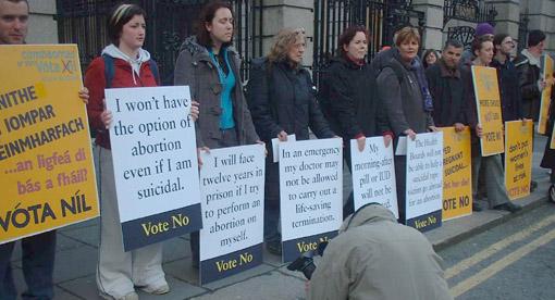Pro choice demonstration at the Dail