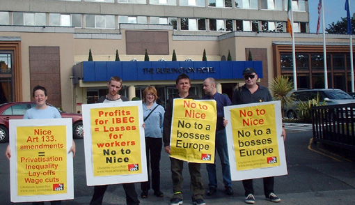 No to a bosses Europe picket