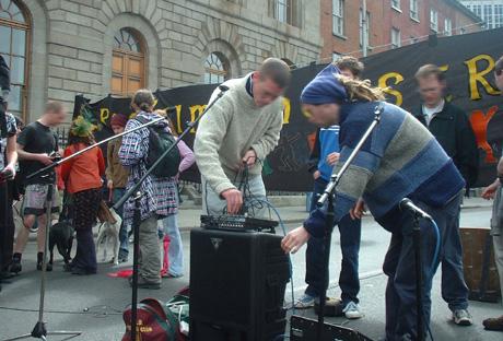 Sound equipment being set up at RTS in Ireland