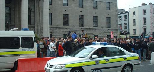 Gardai cars at the GPO before RTS