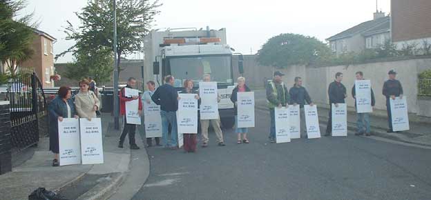Bin truck blockaded in Cabra