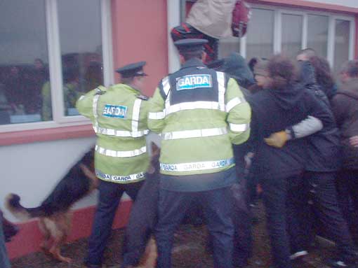 Gardai attack protesters with dogs