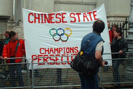 Against the olympics in China