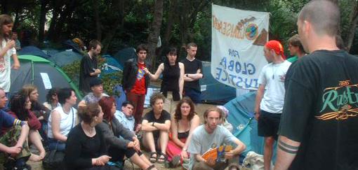 Meeting of Irish contingent at Genoa G8 protests