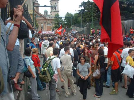At the G8 migrants demonstration in Genoa